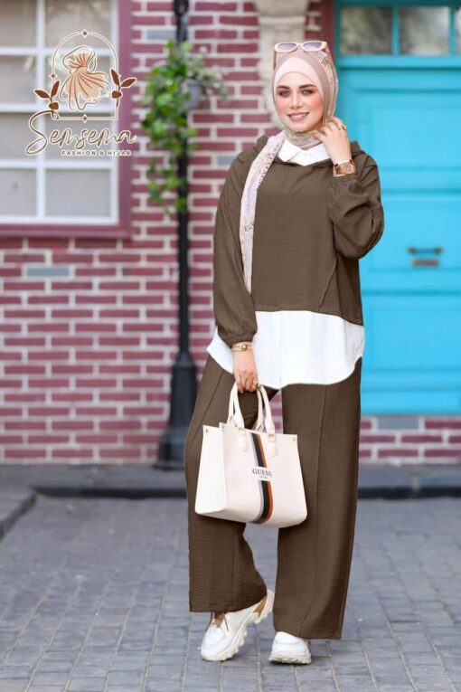 ⁦سوت قطعتين كتان لازق فيه الشيميز⁩ - الصورة ⁦4⁩