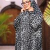 خمار اسدال طويل بكم قطن بيتش