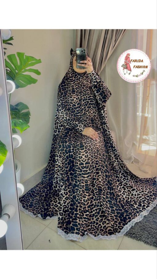 ⁦خمار اسدال طويل بكم قطن بيتش⁩ - الصورة ⁦3⁩