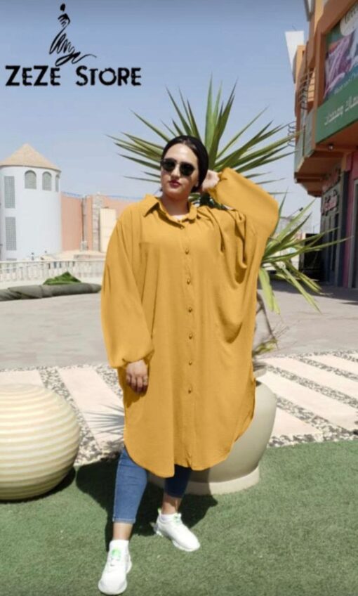 ⁦شيميز CY طويل زراير من الامام عملي جدا⁩ - الصورة ⁦5⁩