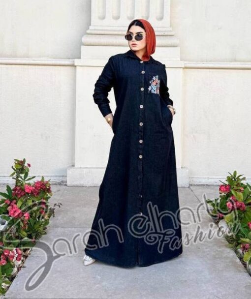 شيميز جينز صيفي بزراير طويل
