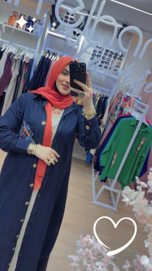 ⁦شيميز جينز صيفي بزراير طويل⁩ - الصورة ⁦11⁩