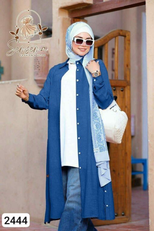 شيميز ساده كتان طويل